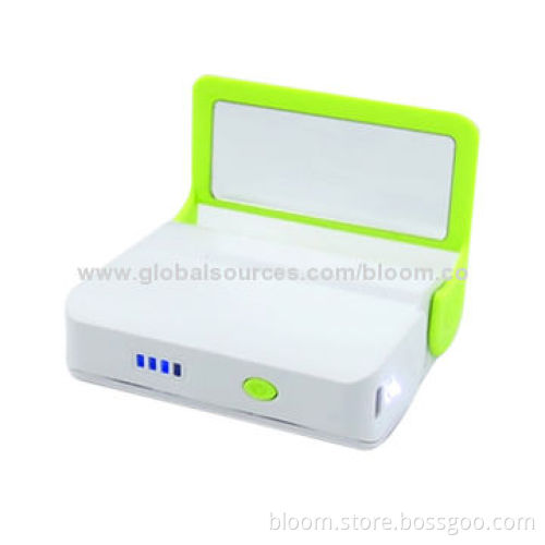 5,200mAh Portable Mirror Power Bank for HTC/RIM's BlackBerry with Mobile Phone Stand